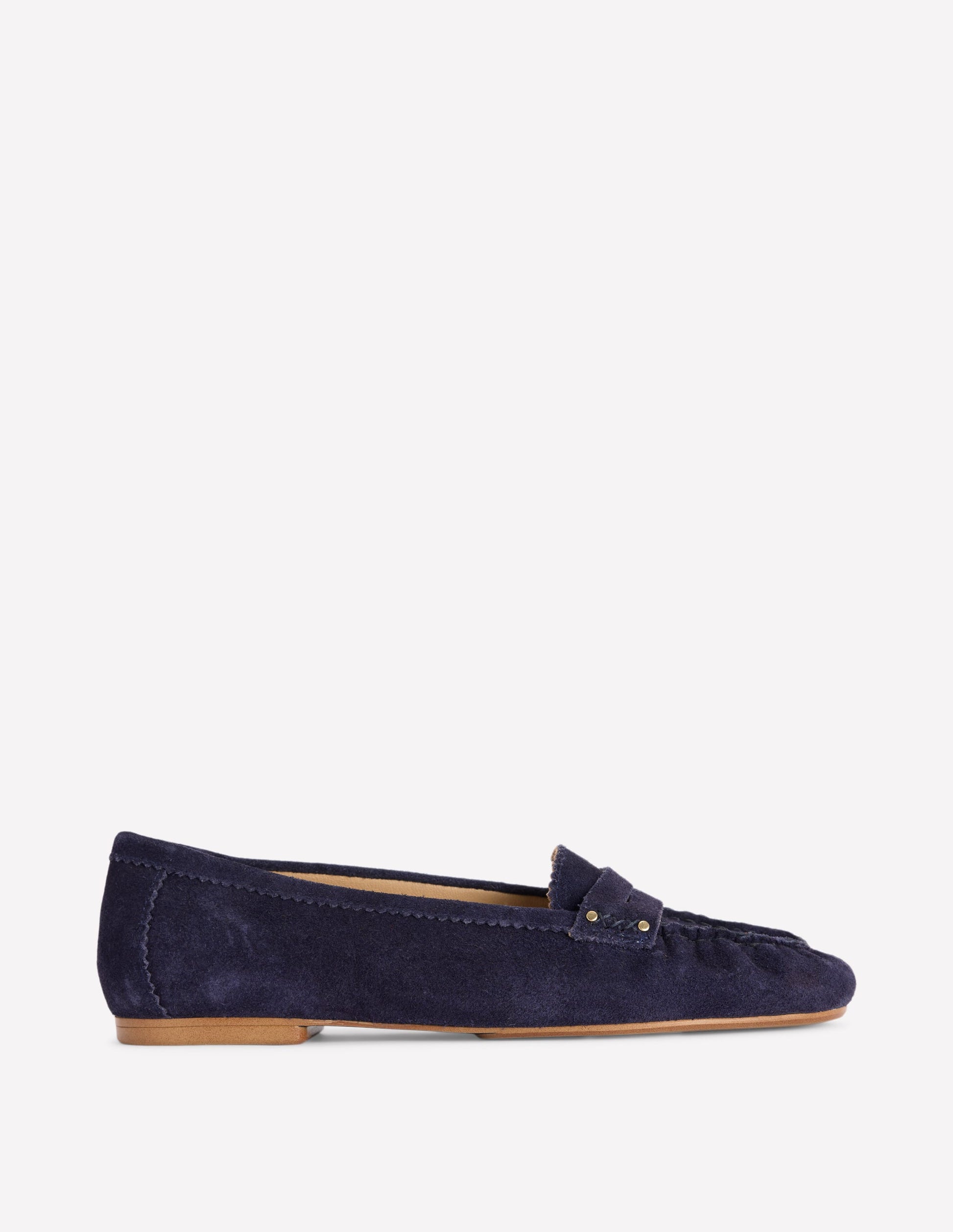 Flache Schuhe mit kurzer Vorderkappe-Dunkles Navy-1