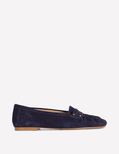 Flache Schuhe mit kurzer Vorderkappe-Dunkles Navy-1