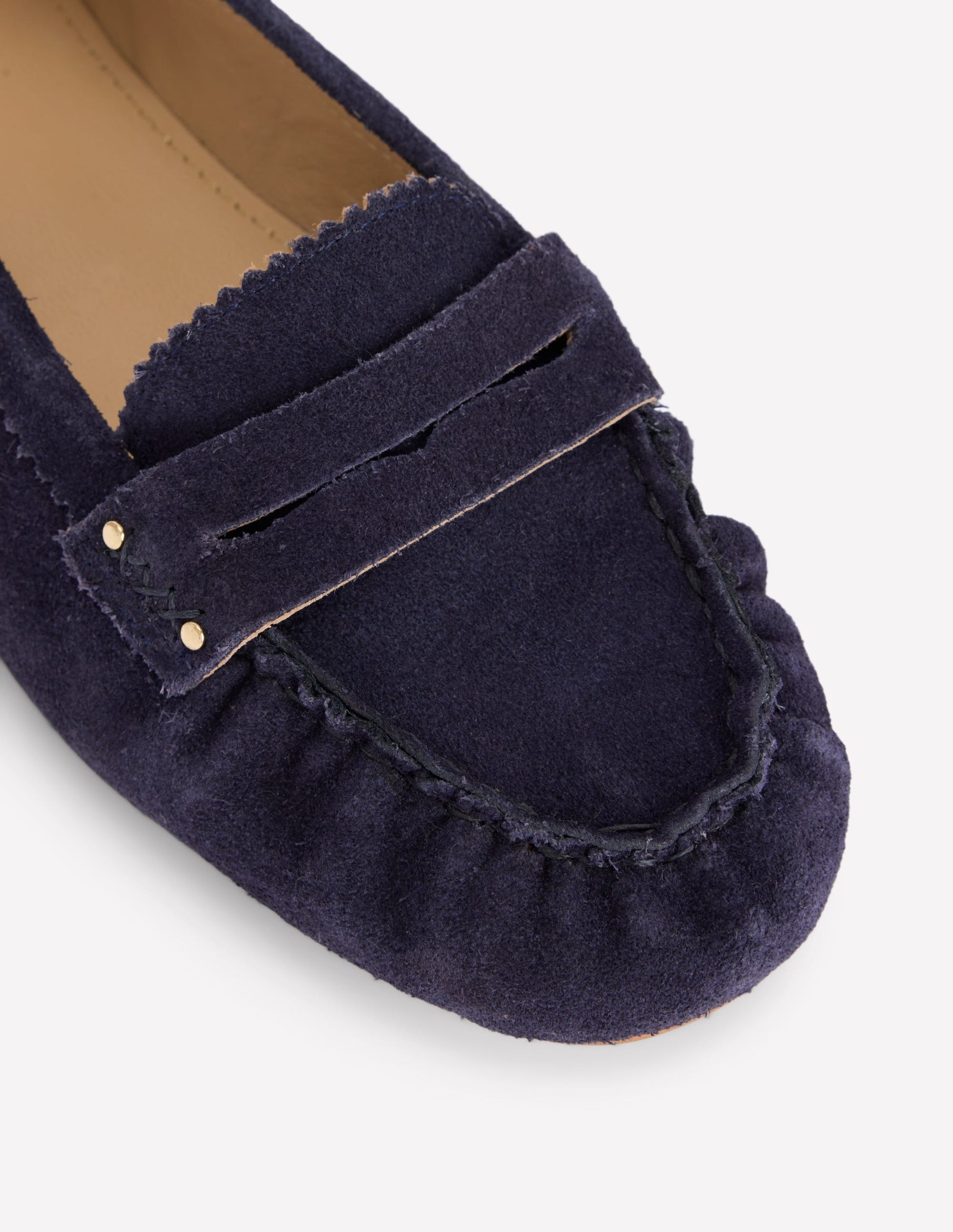 Flache Schuhe mit kurzer Vorderkappe-Dunkles Navy-4