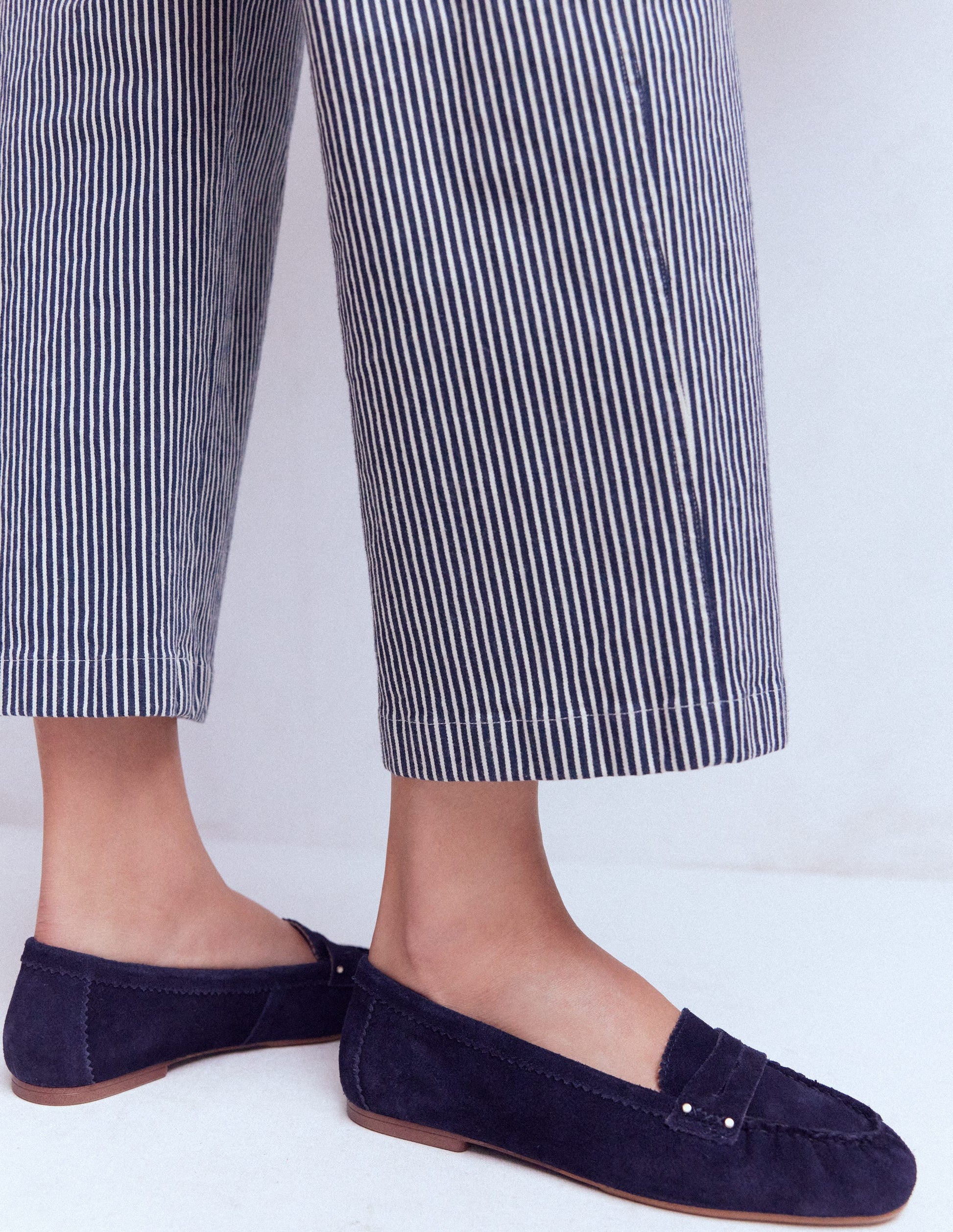 Flache Schuhe mit kurzer Vorderkappe-Dunkles Navy-2