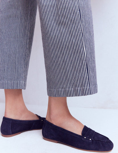 Flache Schuhe mit kurzer Vorderkappe-Dunkles Navy-2