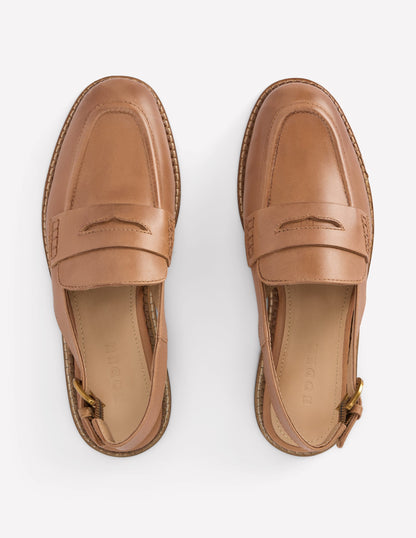 Pennyloafer mit Fersenriemen-Hellbraun-8