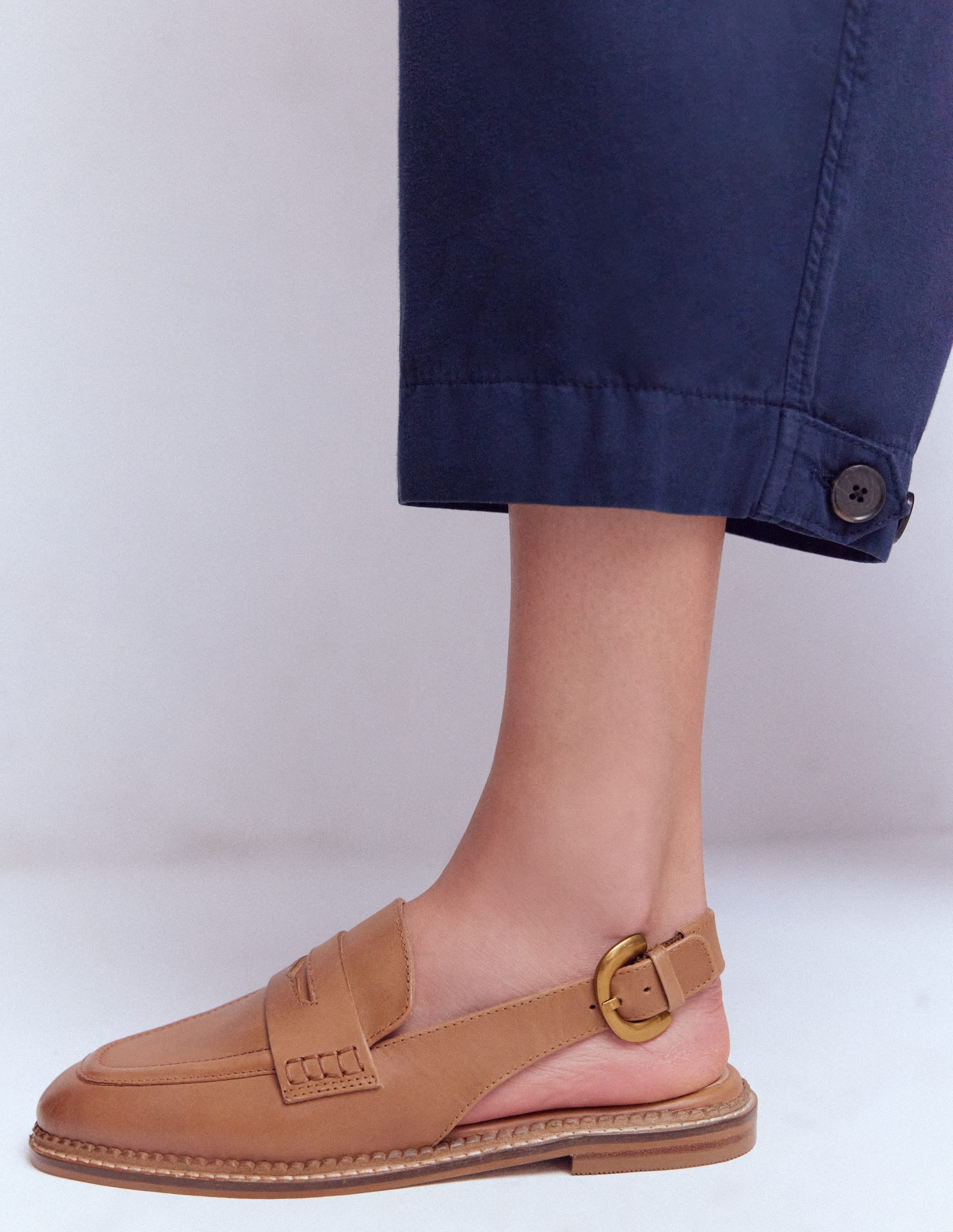 Nya Pennyloafer mit Fersenriemen-Hellbraun - Image 3