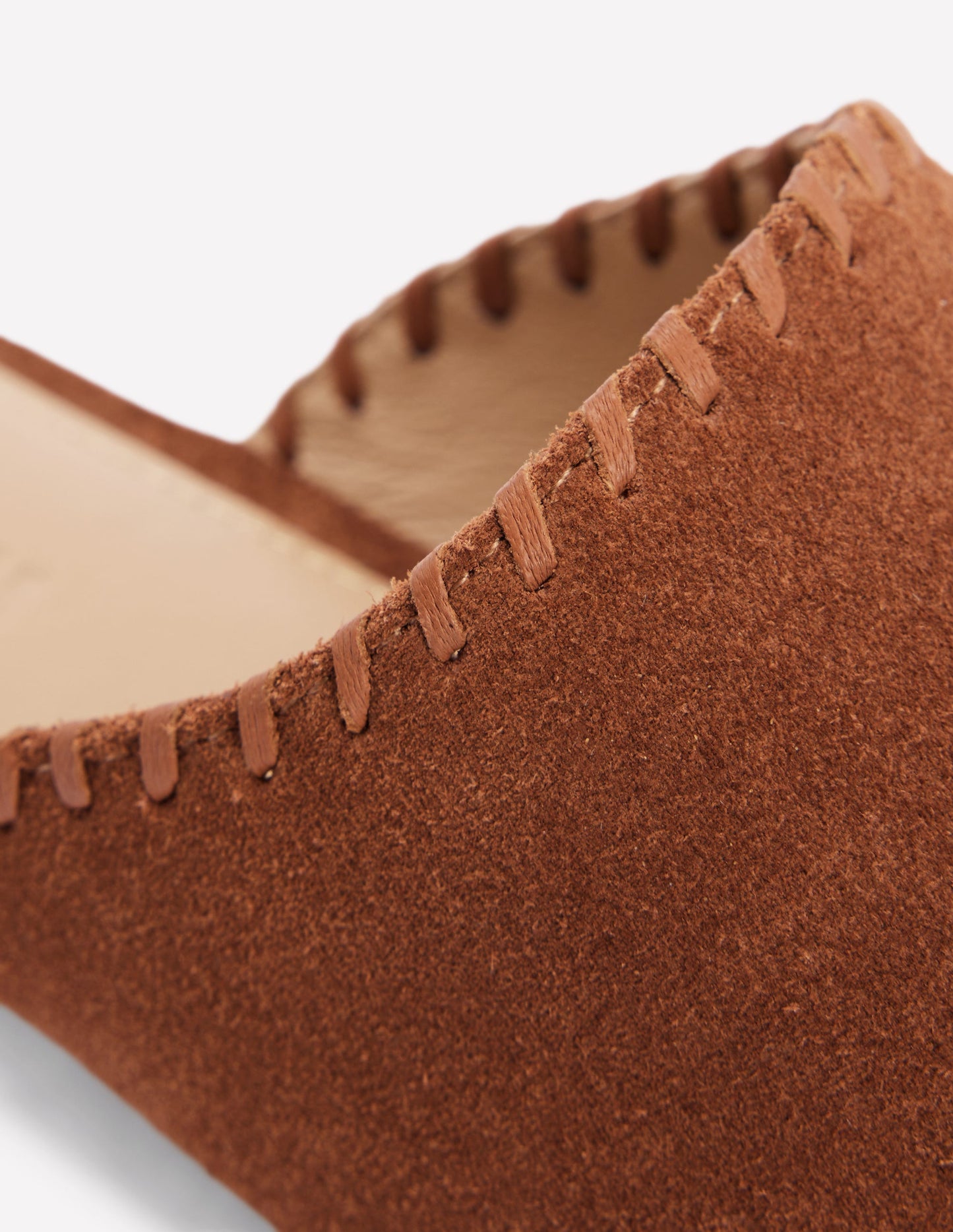 Loafer-Pantoletten-Hellbraun Wildleder