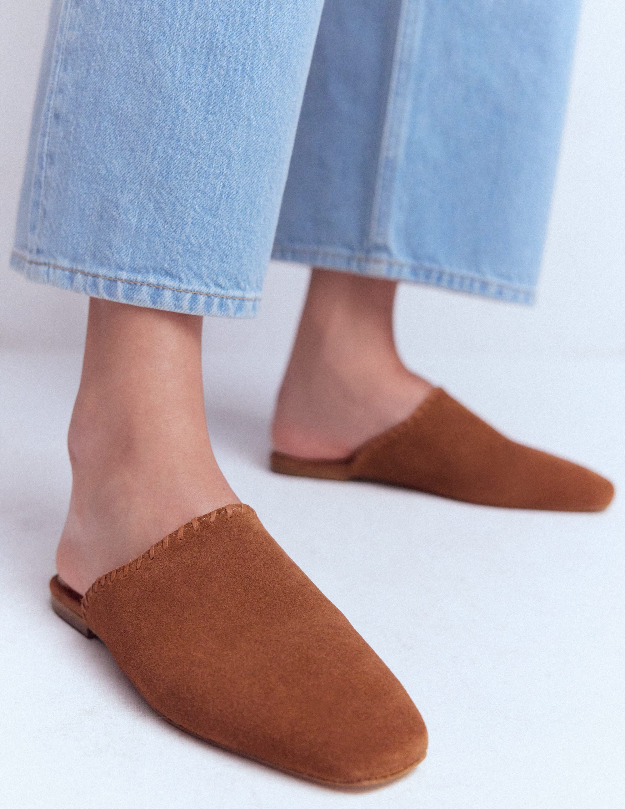 Loafer-Pantoletten-Hellbraun Wildleder - Image 2