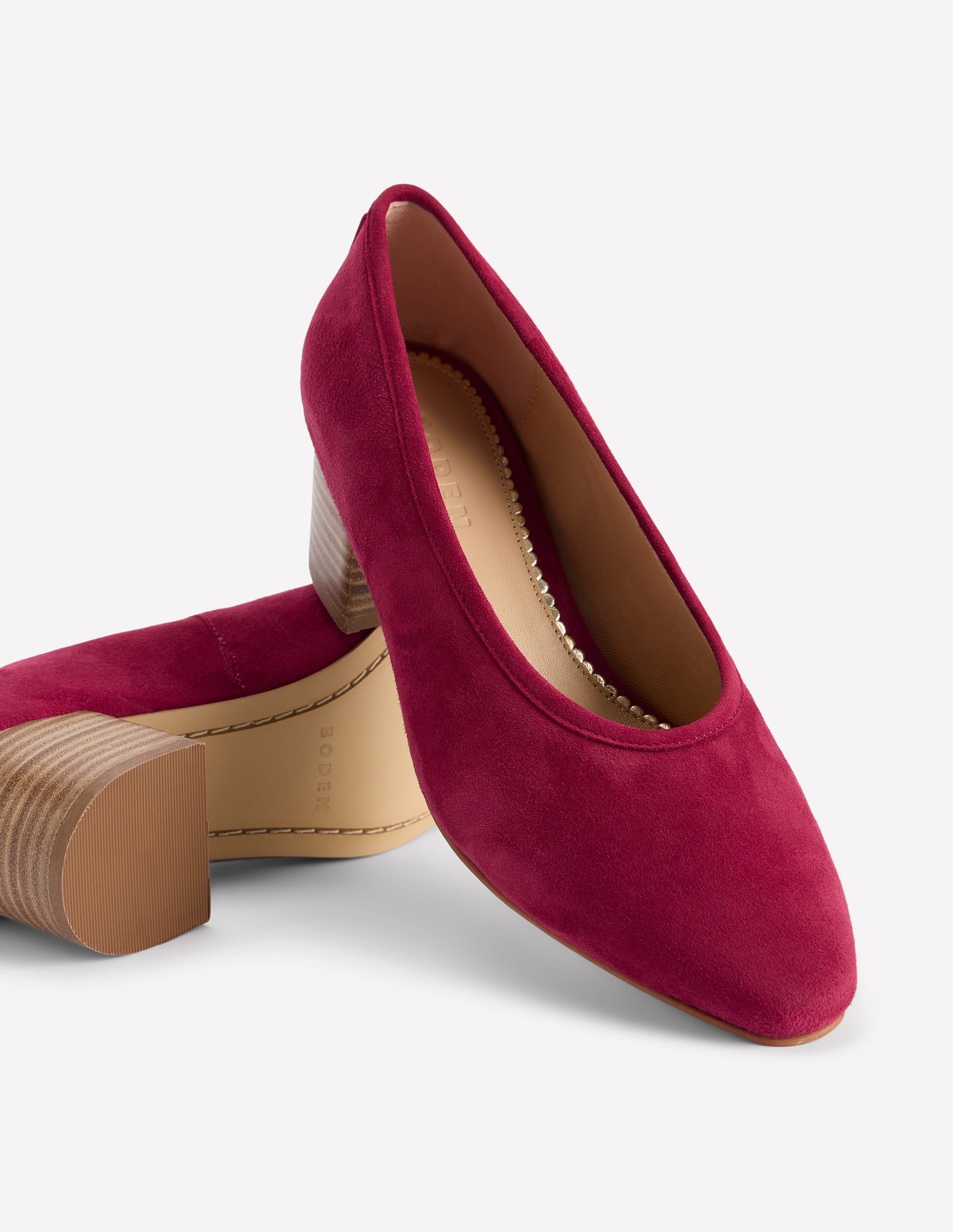 Schuhe mit geschlossener Fersenpartie und Blockabsatz-ROT - Image 4