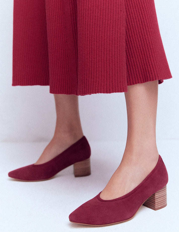 Schuhe mit geschlossener Fersenpartie und Blockabsatz-ROT