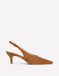 Hochgeschnittene Slingback-Pumps-Hellbraun