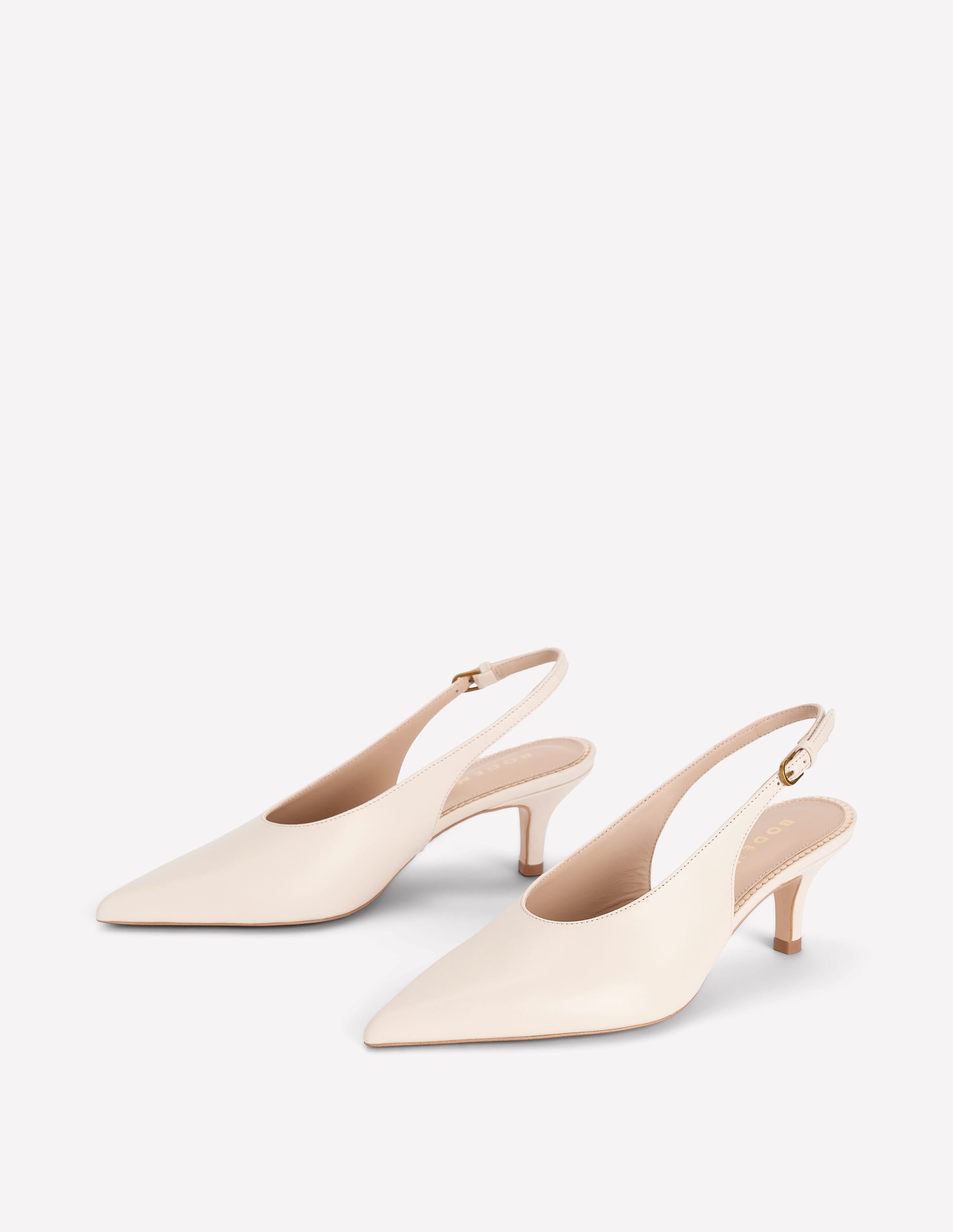 Hochgeschnittene Slingback-Pumps-Beige - Image 4