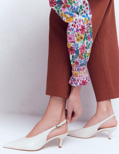 Escarpins couvrants à bride arrière-Écru-3