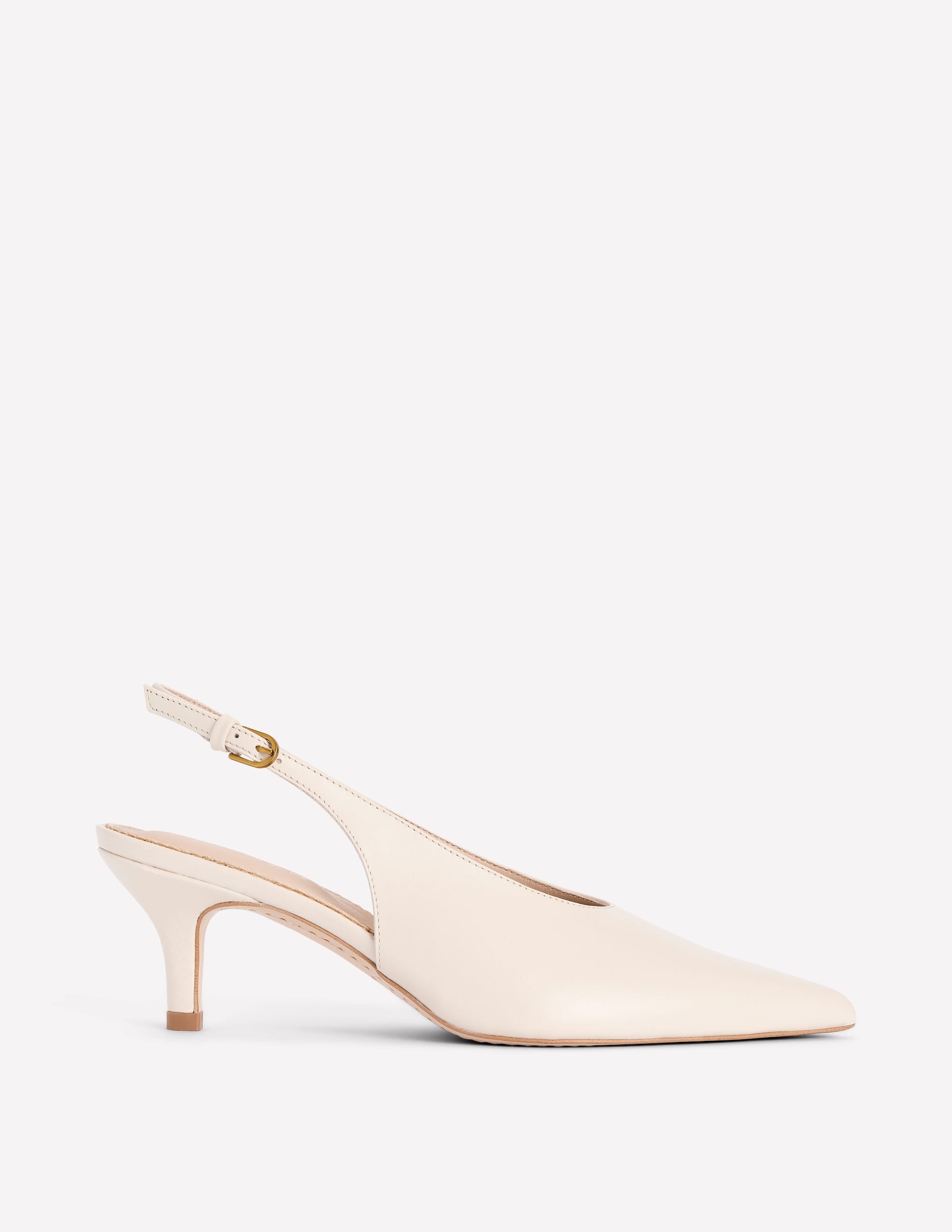 Hochgeschnittene Slingback-Pumps-Beige - Image 1