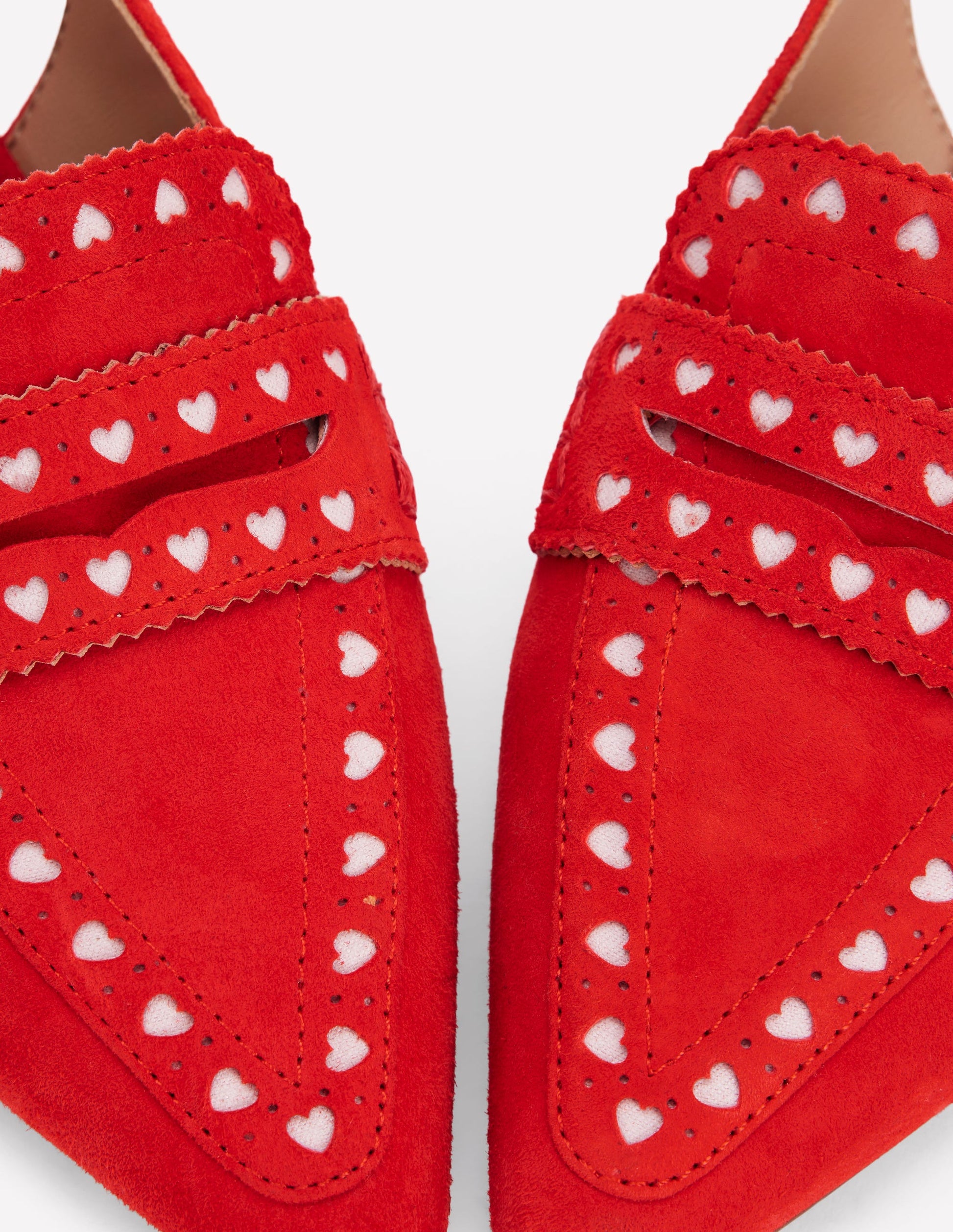 Chaussures style richelieus à petits talons et bride arrière-ROUGE-5