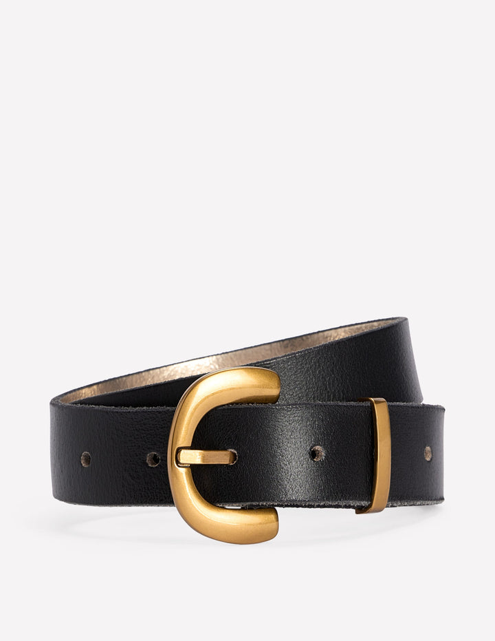 Ceinture épaisse à boucle-Noir