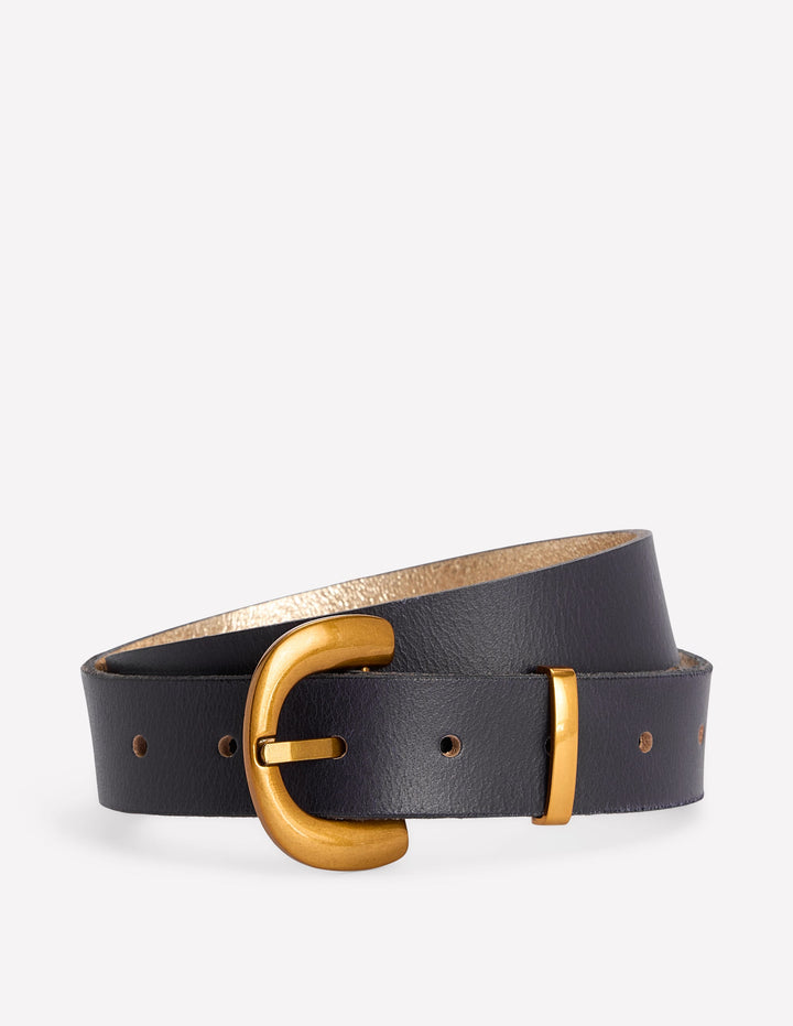 Ceinture épaisse à boucle-Bleu marine
