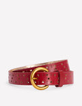Ceinture à découpes richelieus-ROUGE