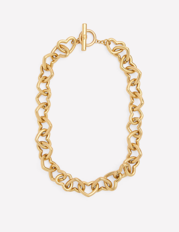 Collier chaîne épais à cœurs-Doré