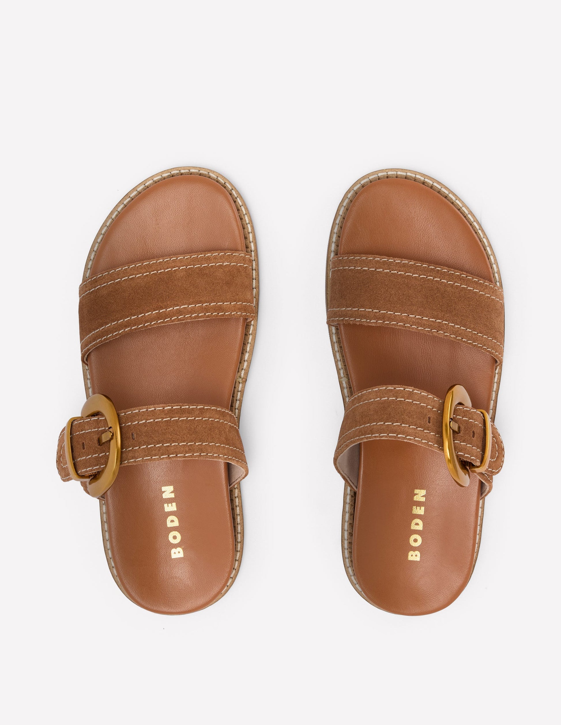 Caryl Sandalen mit Doppelriemen-Hellbraun-5