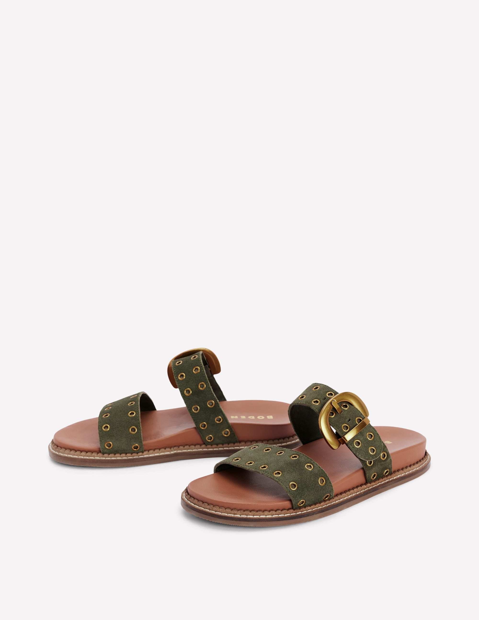 Sandales Caryl à deux brides-Vert olive profond - Image 3