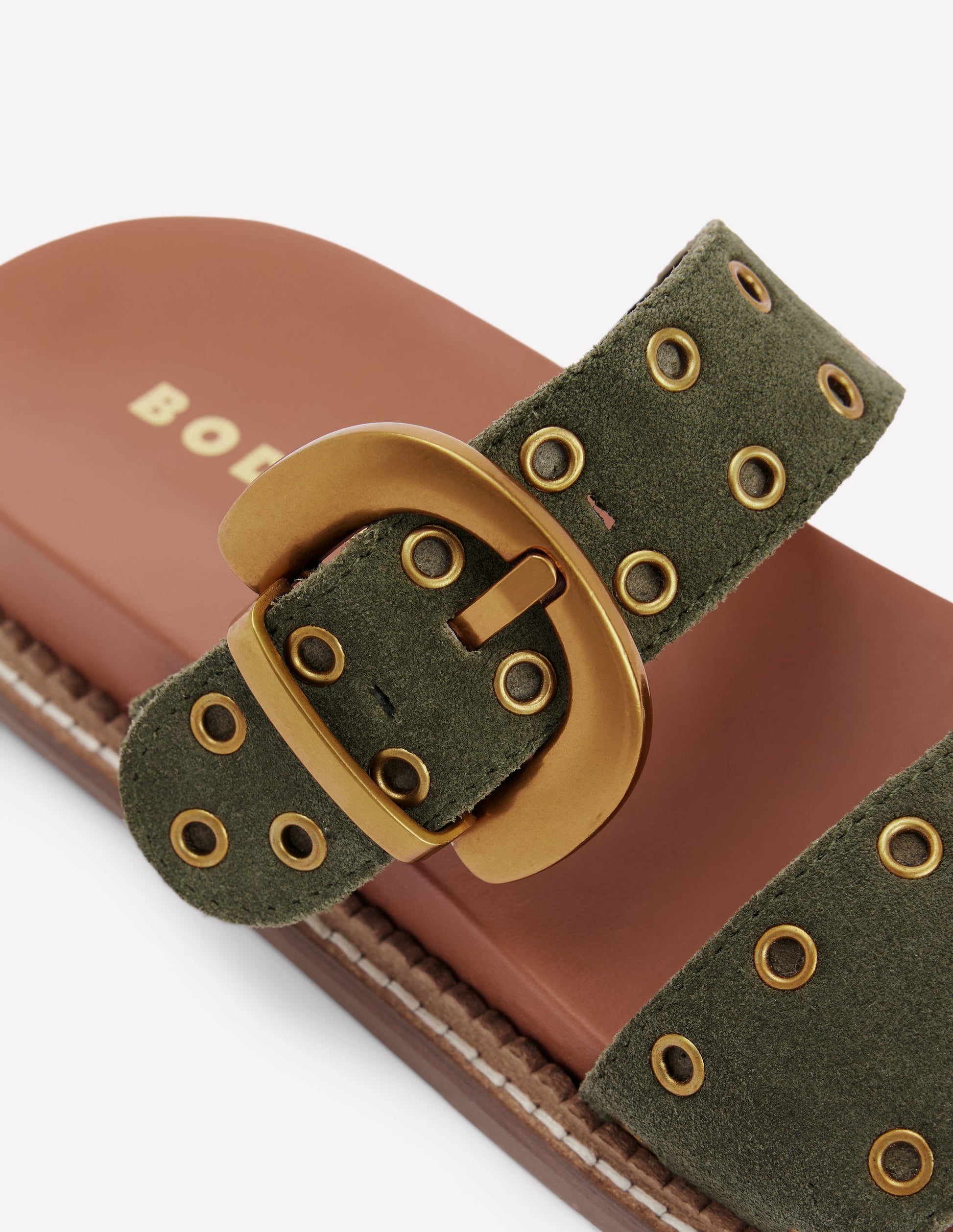 Caryl Sandalen mit Doppelriemen-Dunkles Olivgrün-4