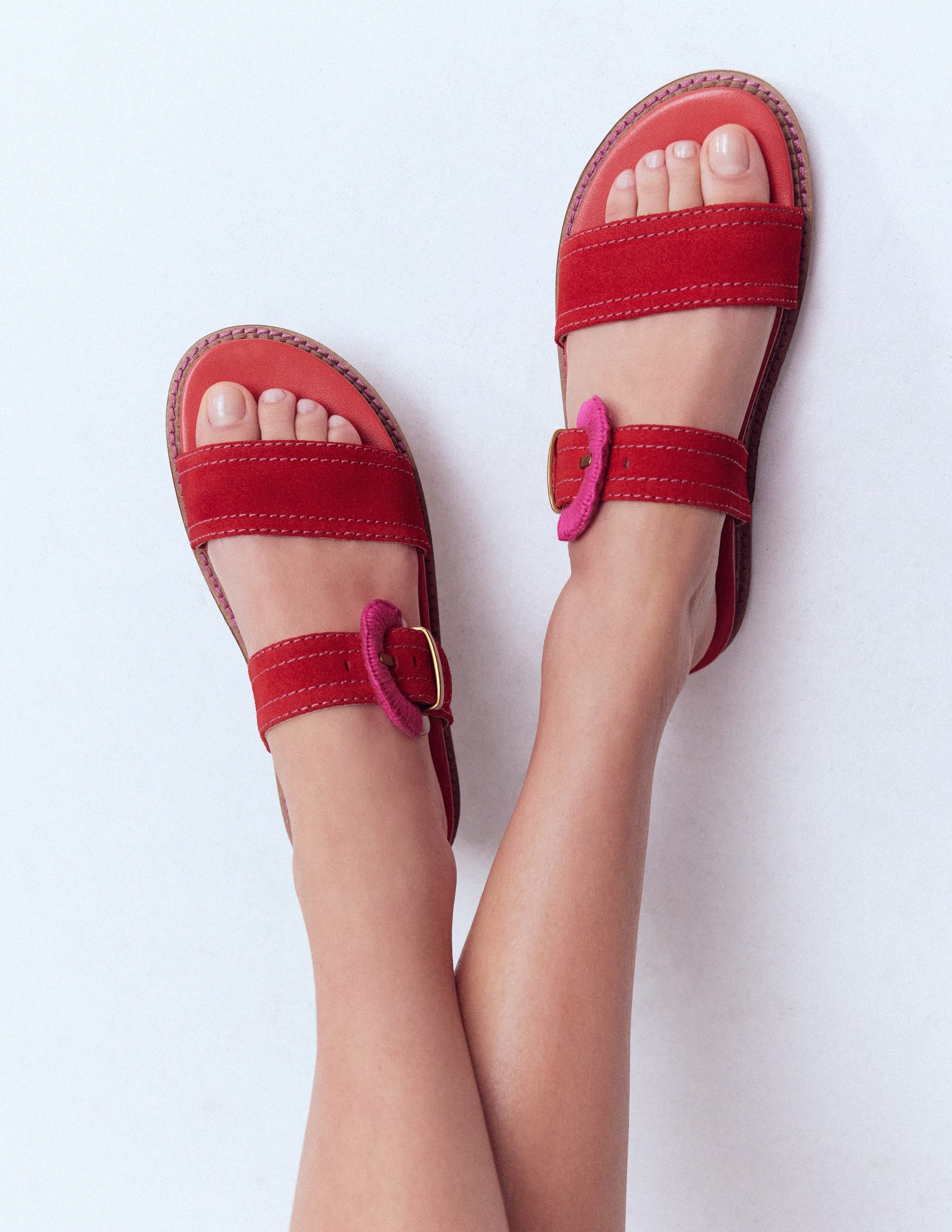 Sandales Caryl à deux brides-Rouge Vif (BN883) - Image 4