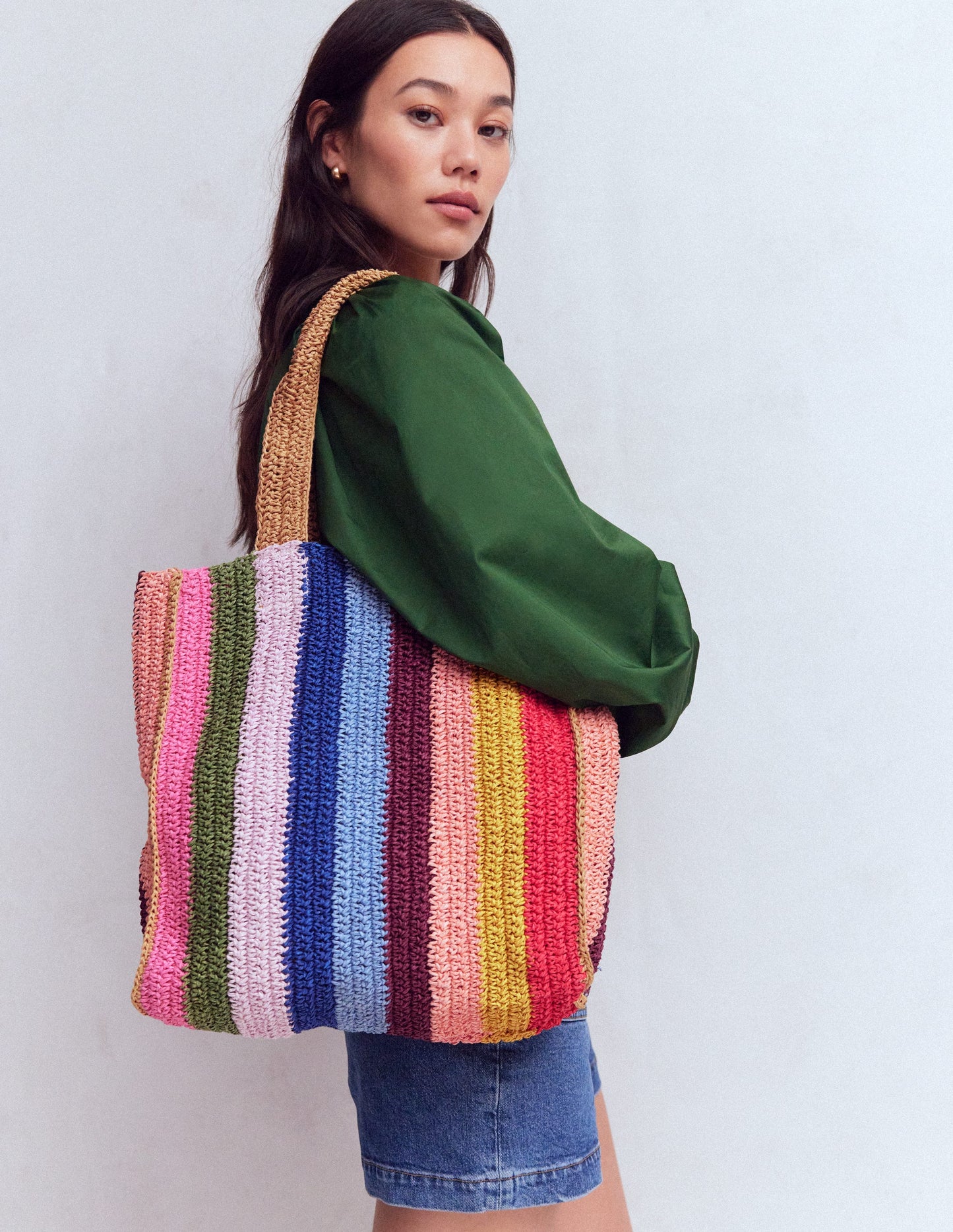 Sac cabas-À Rayures Multicolores