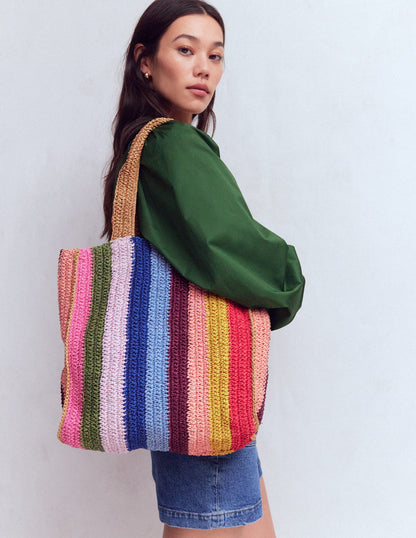 Sac cabas-À Rayures Multicolores-2