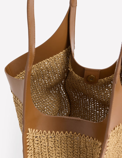 Cabas en paille-Raphia naturel-5