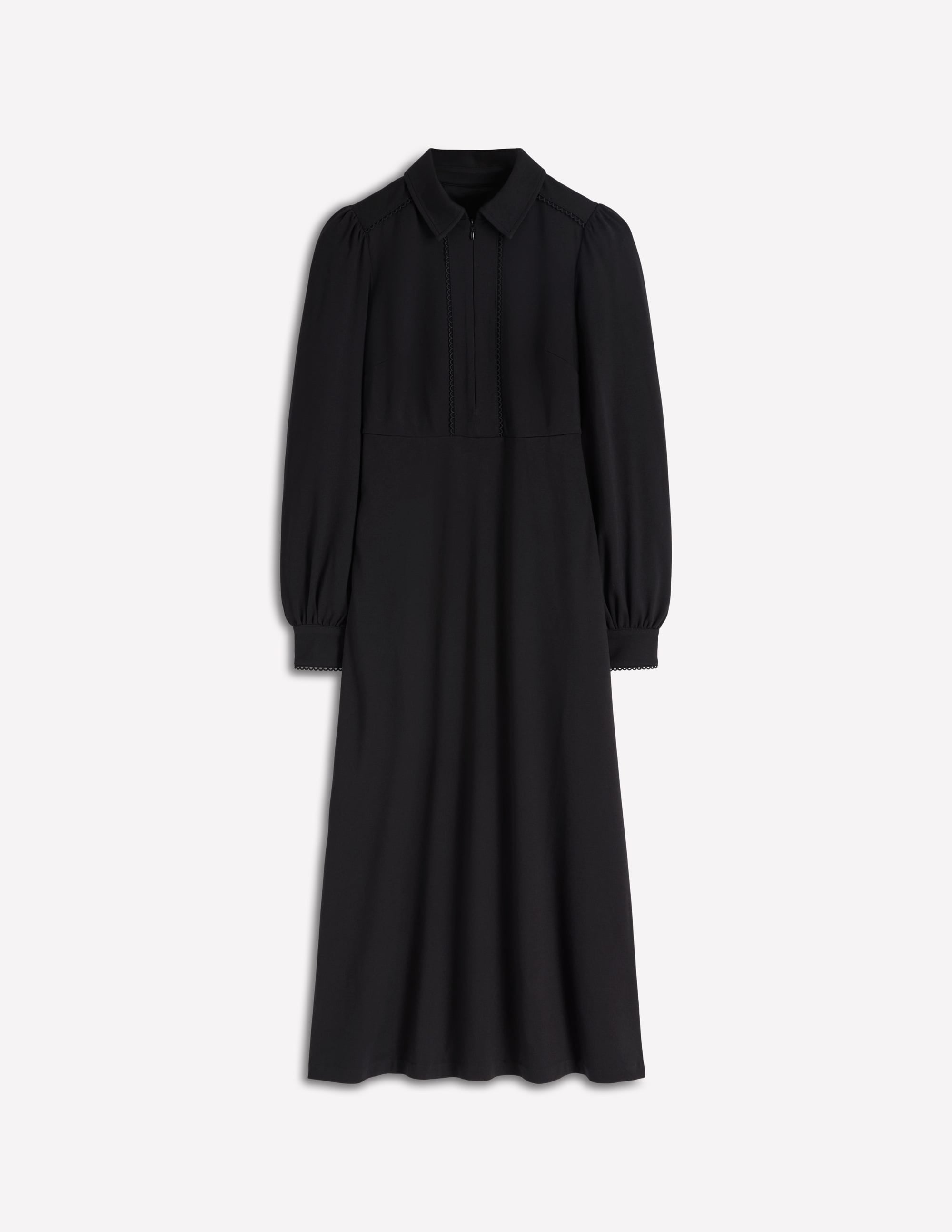 Robe midi Pip zippée en point de Rome-Noir - Image 5