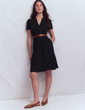 Robe Naomi à manches courtes-Noir
