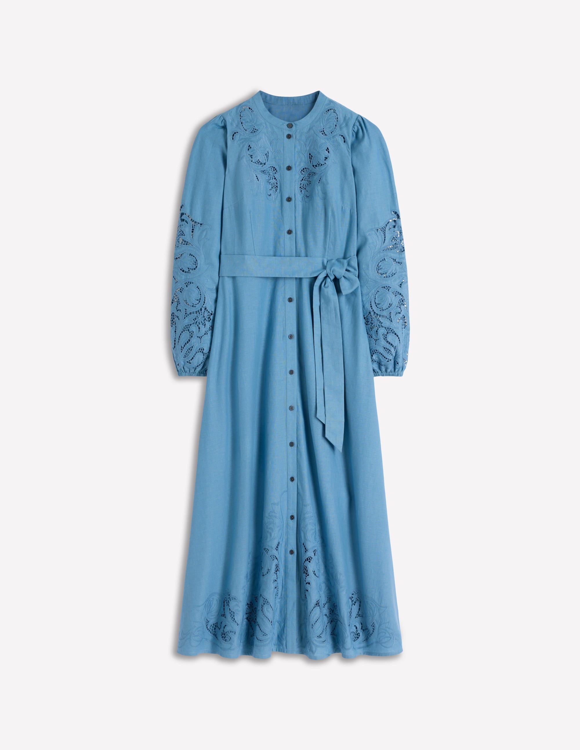 Mae Hemdblusenkleid aus Leinenmischgewebe-Blauer Himmel - Image 5