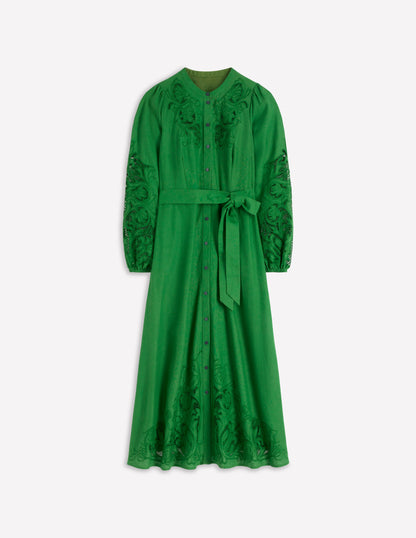 Robe-chemise Mae en lin mélangé-Vert des Highlands-6