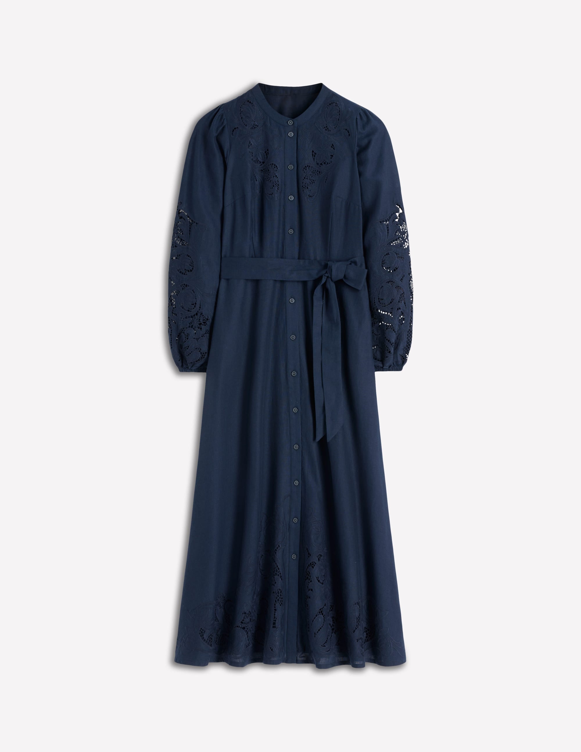 Mae Hemdblusenkleid aus Leinenmischgewebe-Marineblau - Image 6