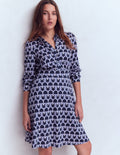 Orla Kurzes Jersey-Hemdblusenkleid-Französisches Marineblau, Verschlungene Herzen