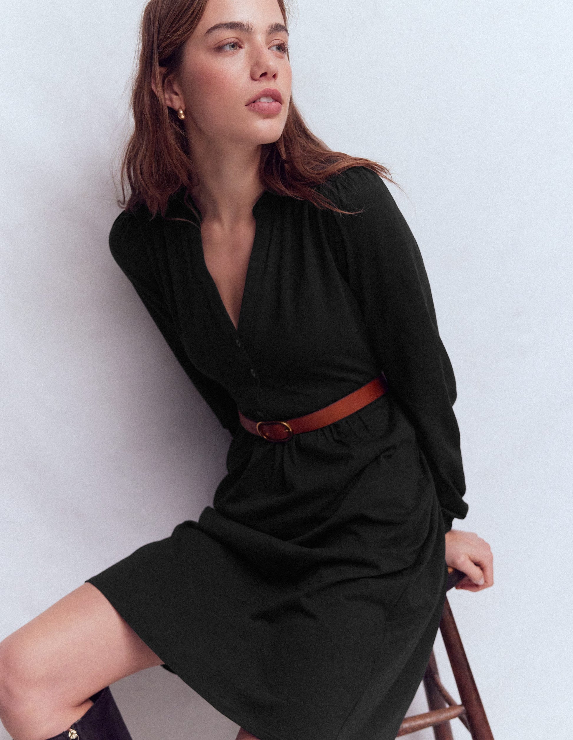 Amy Kurzes Jerseykleid-Schwarz-2