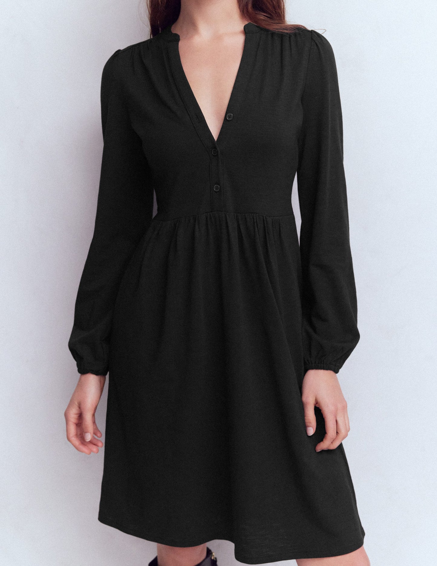 Amy Kurzes Jerseykleid-Schwarz