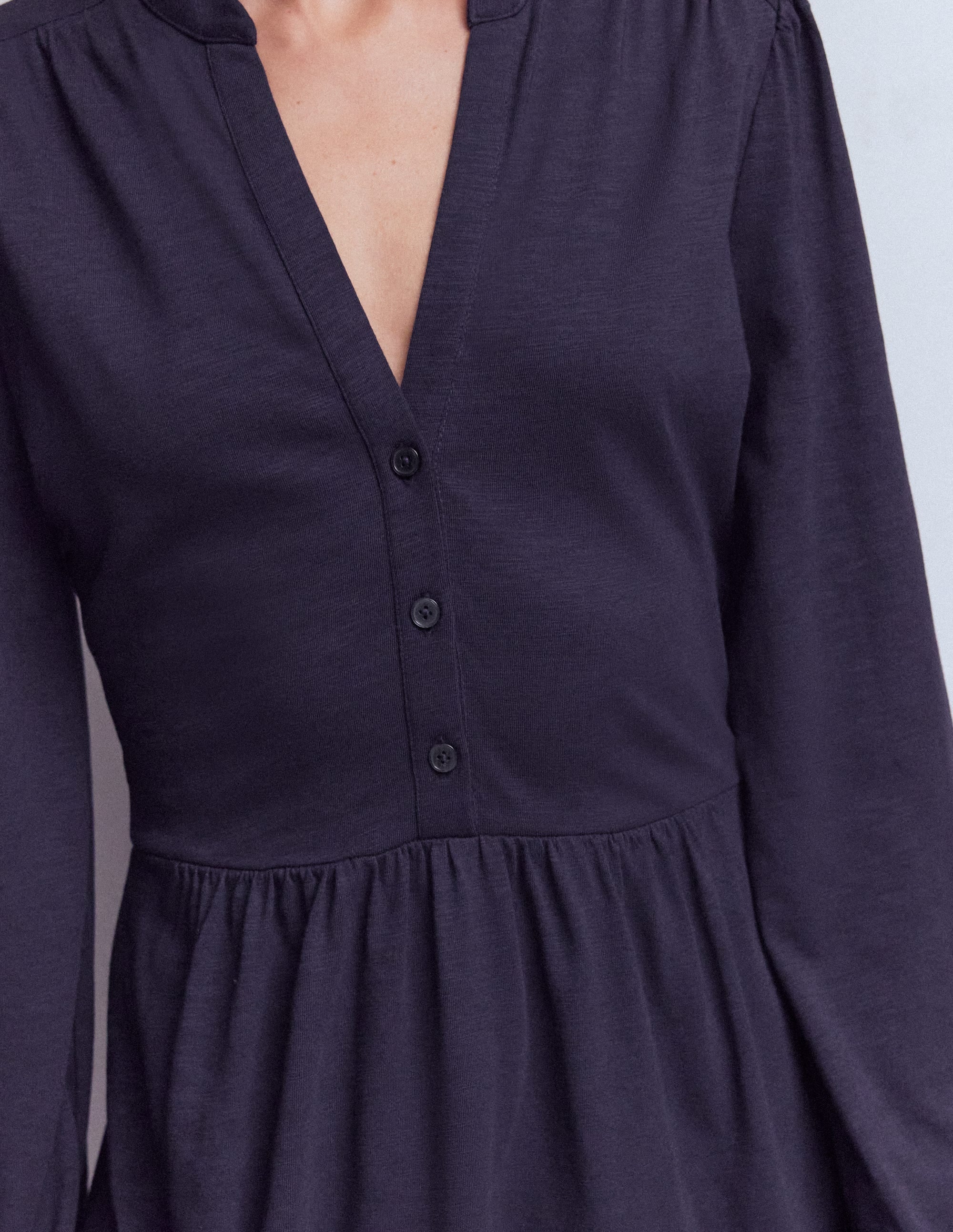 Robe courte Amy en jersey-Bleu marine - Image 2