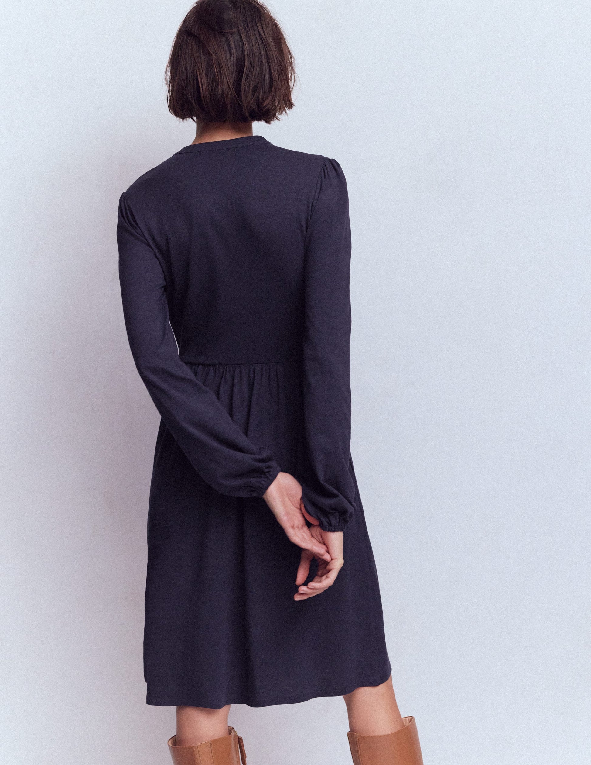Amy Kurzes Jerseykleid-Marineblau-3