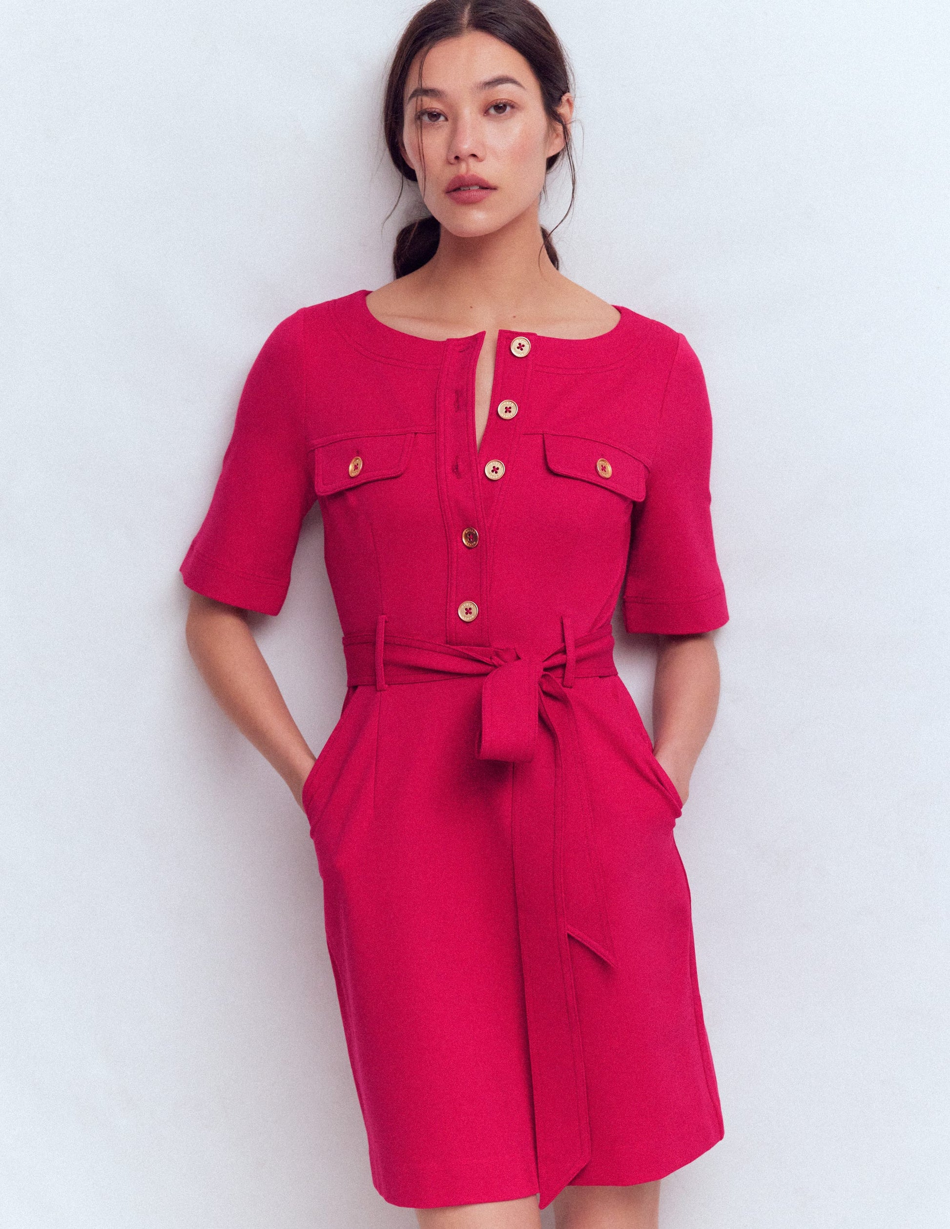 Bria Ponte-Etuikleid-Granatapfel-1