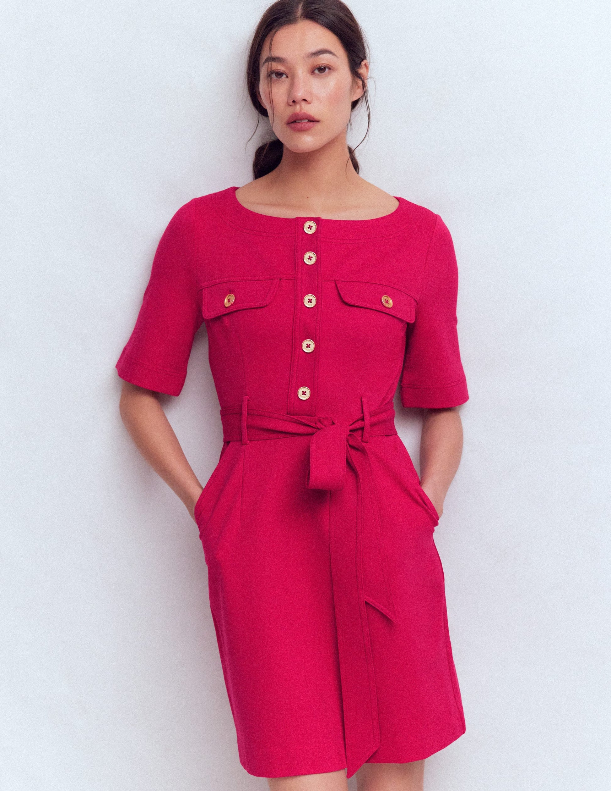 Bria Ponte-Etuikleid-Granatapfel-1