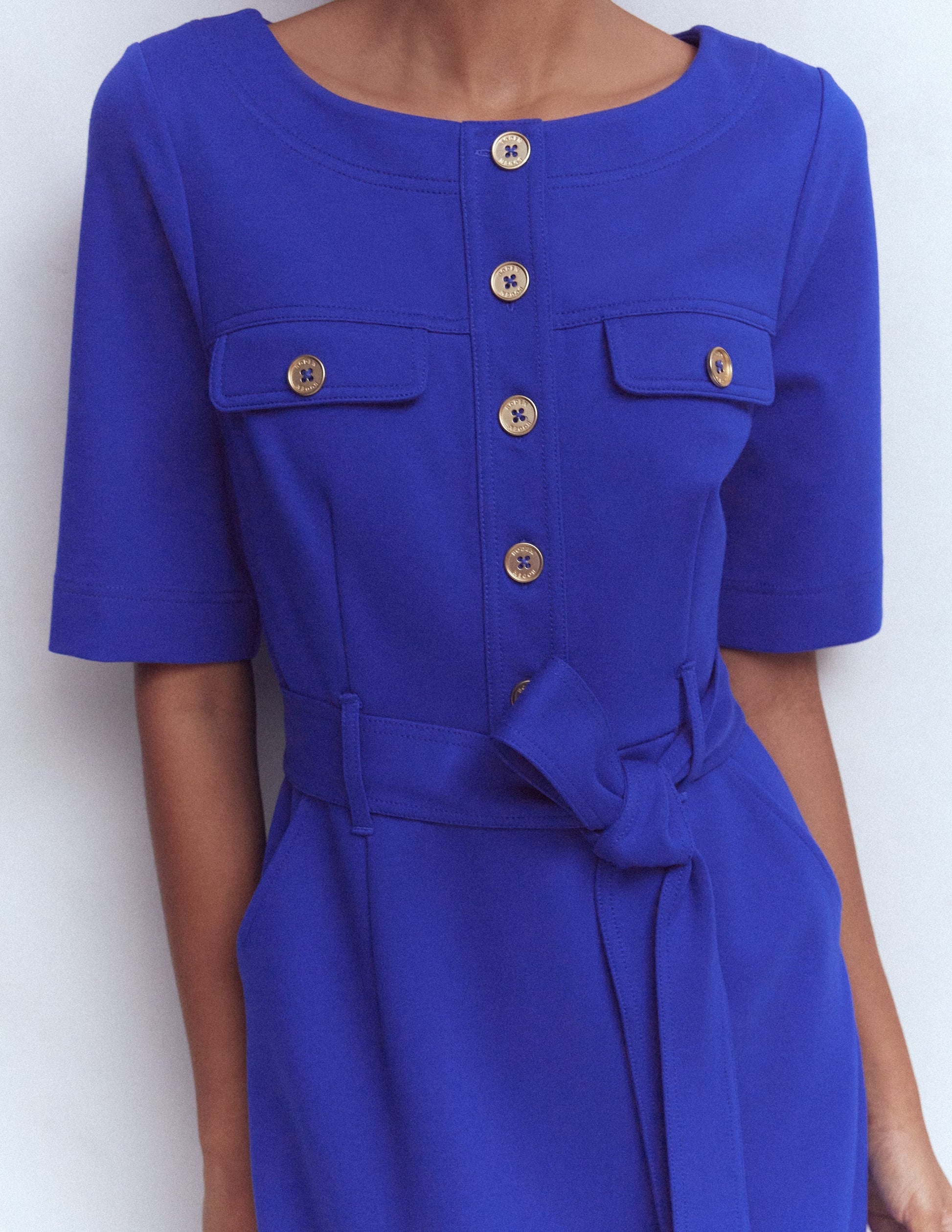 Bria Ponte-Midikleid-Leuchtendes Blau-2