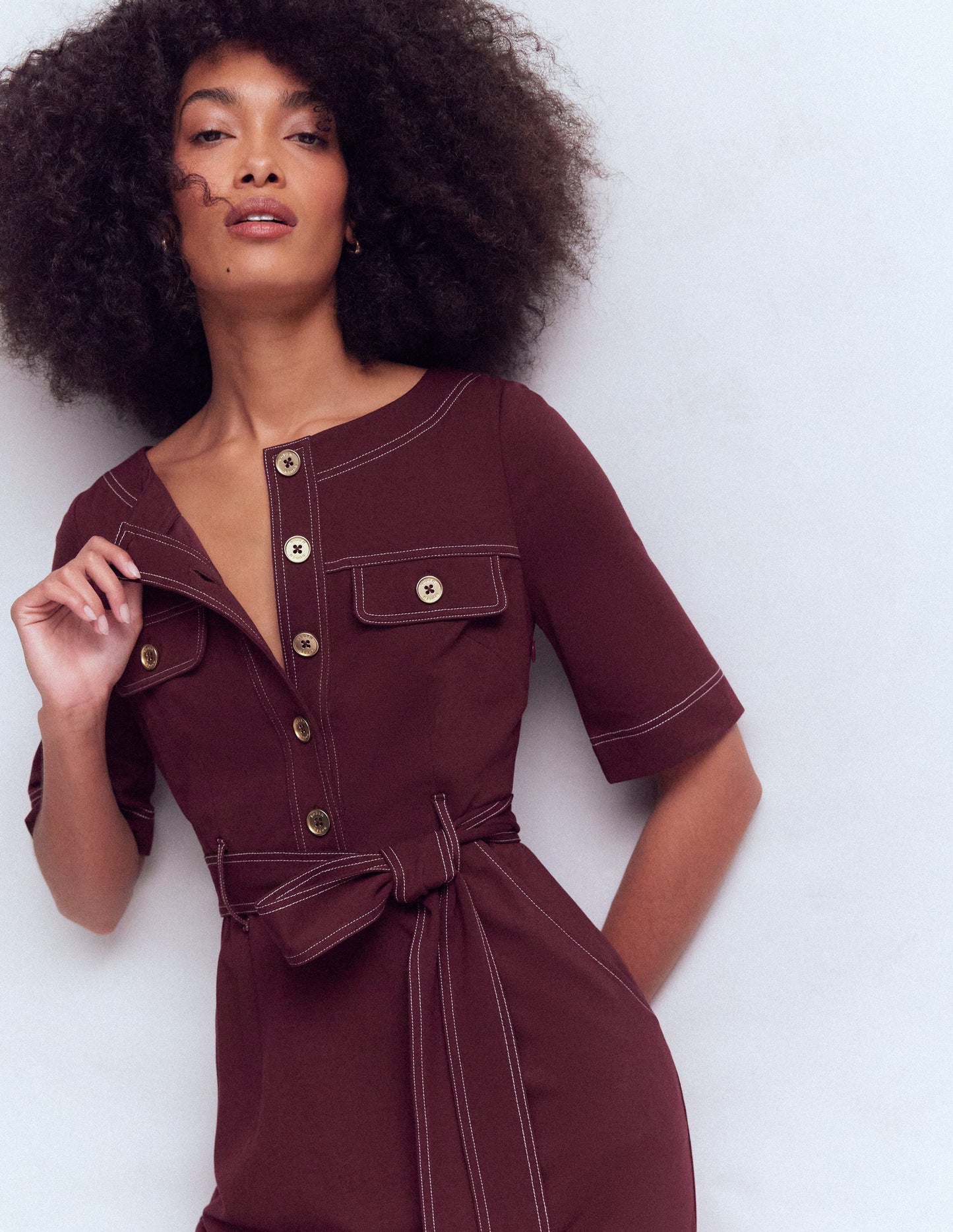 Bria Ponte-Midikleid-Dunkelviolett