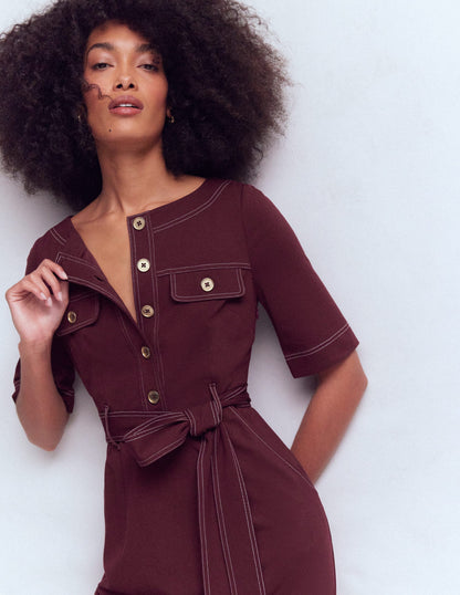 Bria Ponte-Midikleid-Dunkelviolett-3