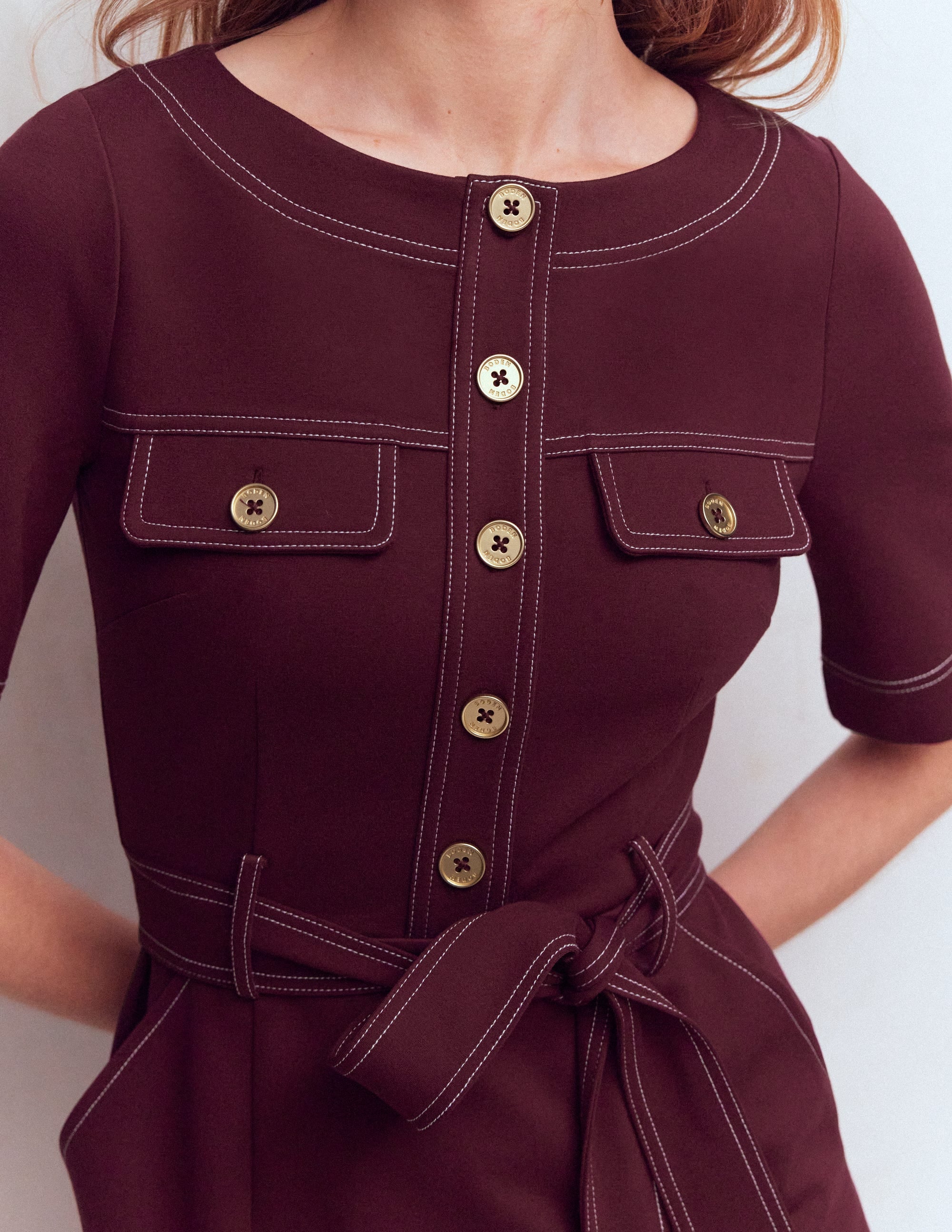 Bria Ponte Midi Dress-Deep Wisteria - Image 2