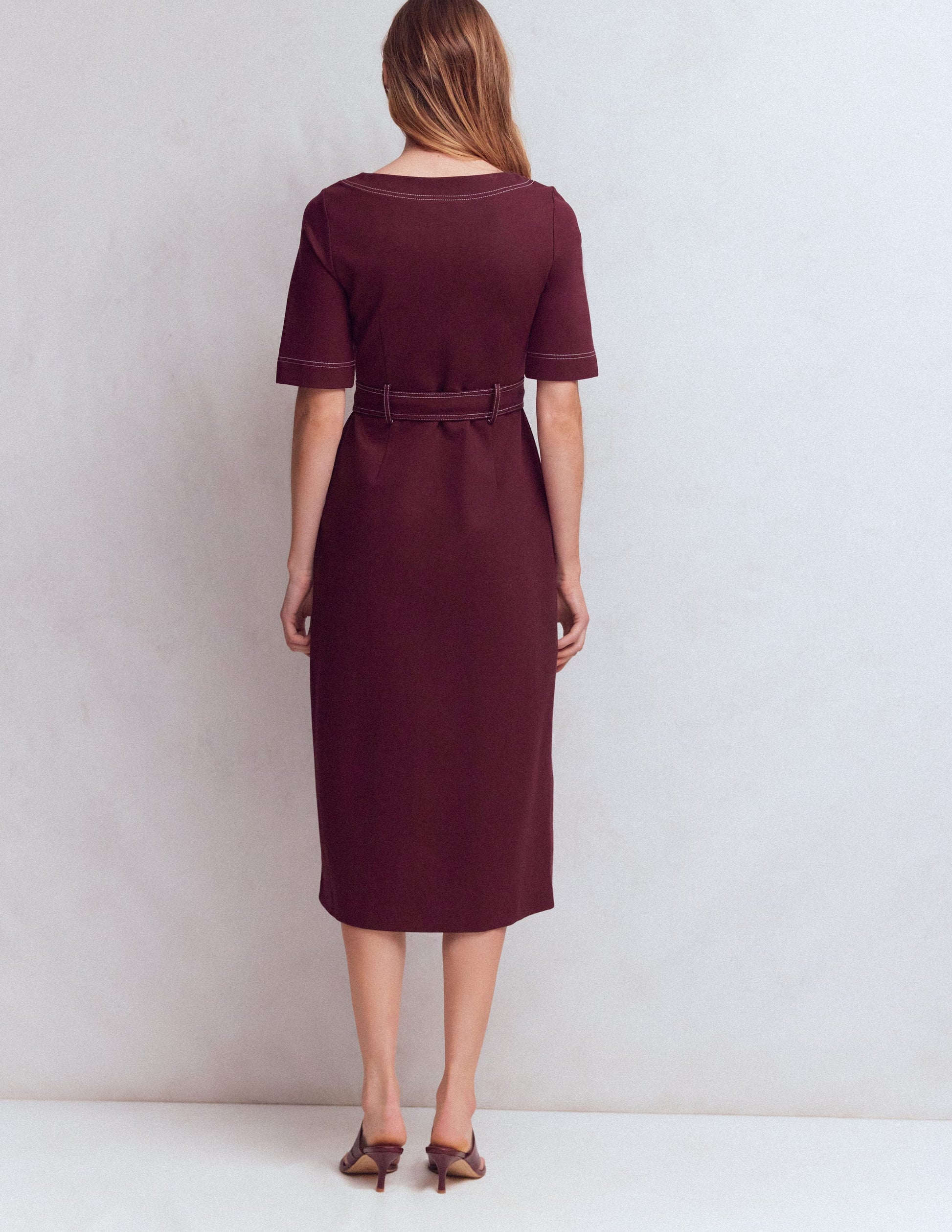 Bria Ponte-Midikleid-Dunkelviolett-3