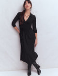 Robe portefeuille Carla en jersey-Noir