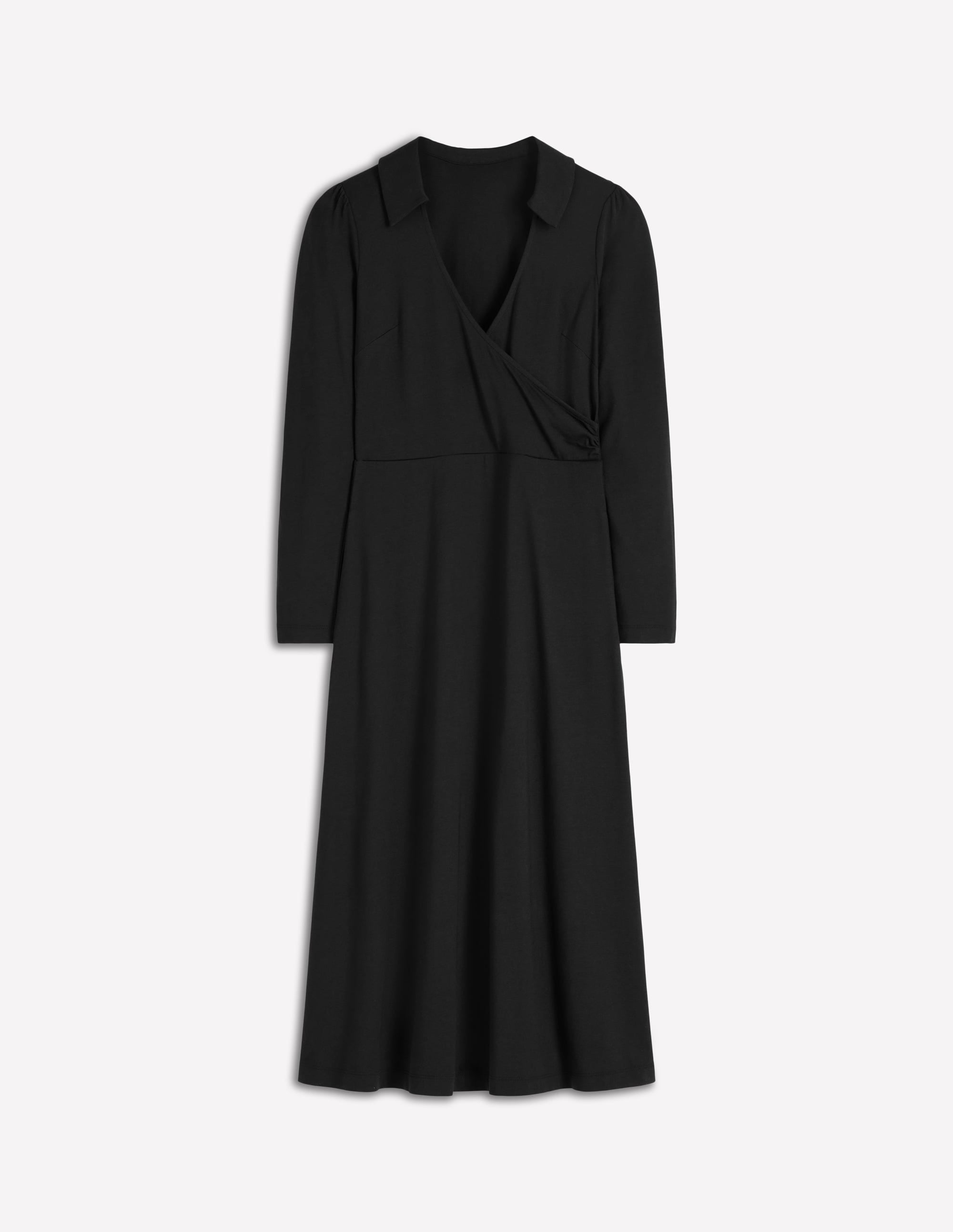 Carla Jersey-Wickelkleid-Schwarz - Image 5
