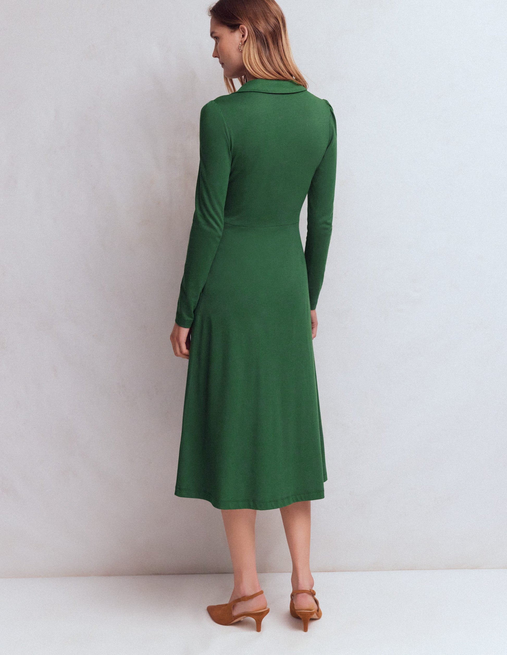 Robe portefeuille Carla en jersey-Vert chasseur-3