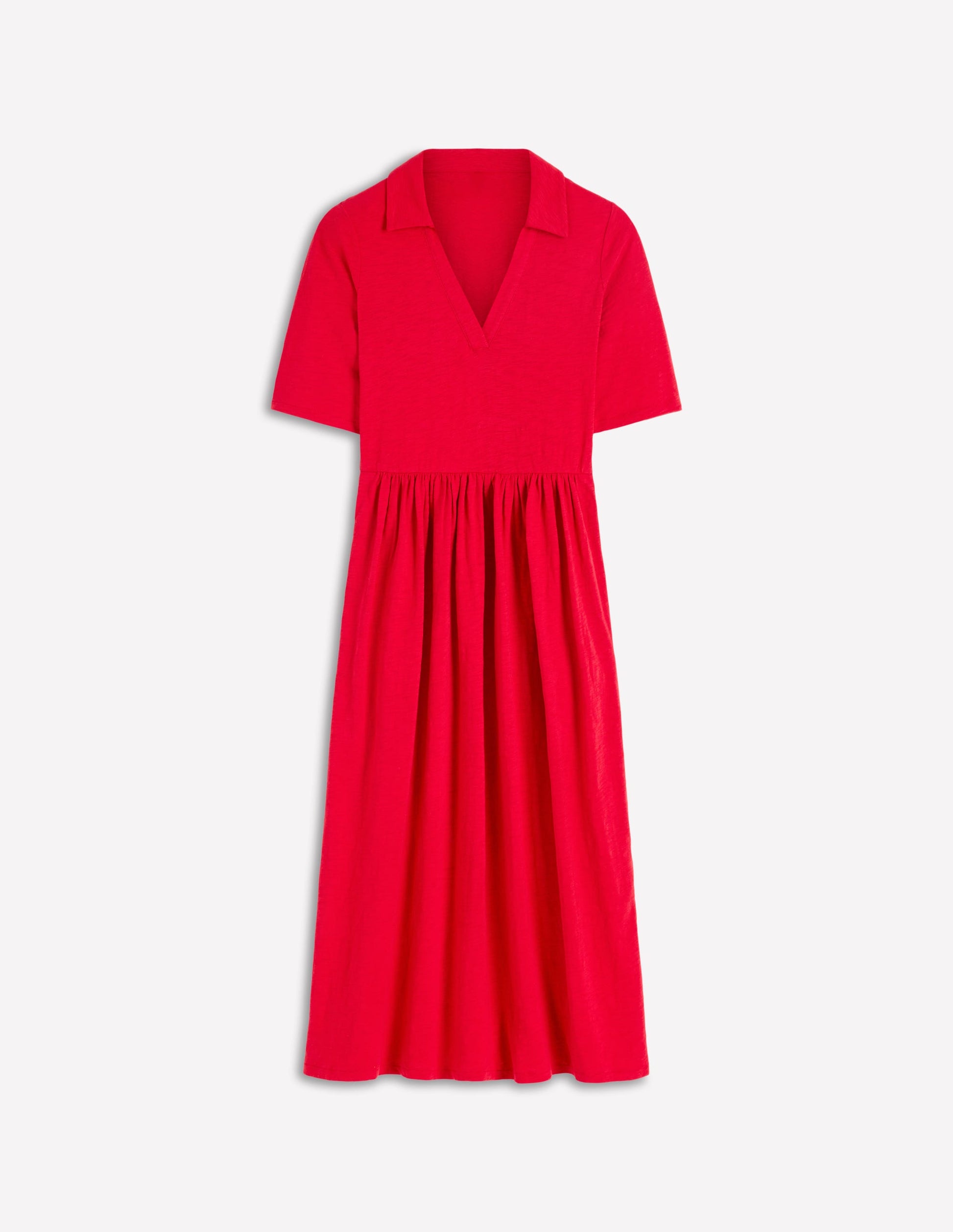 Aria Jerseykleid mit Kragen-Merida-Rot-5