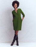 Robe droite Colette en ottoman-Sapin vert