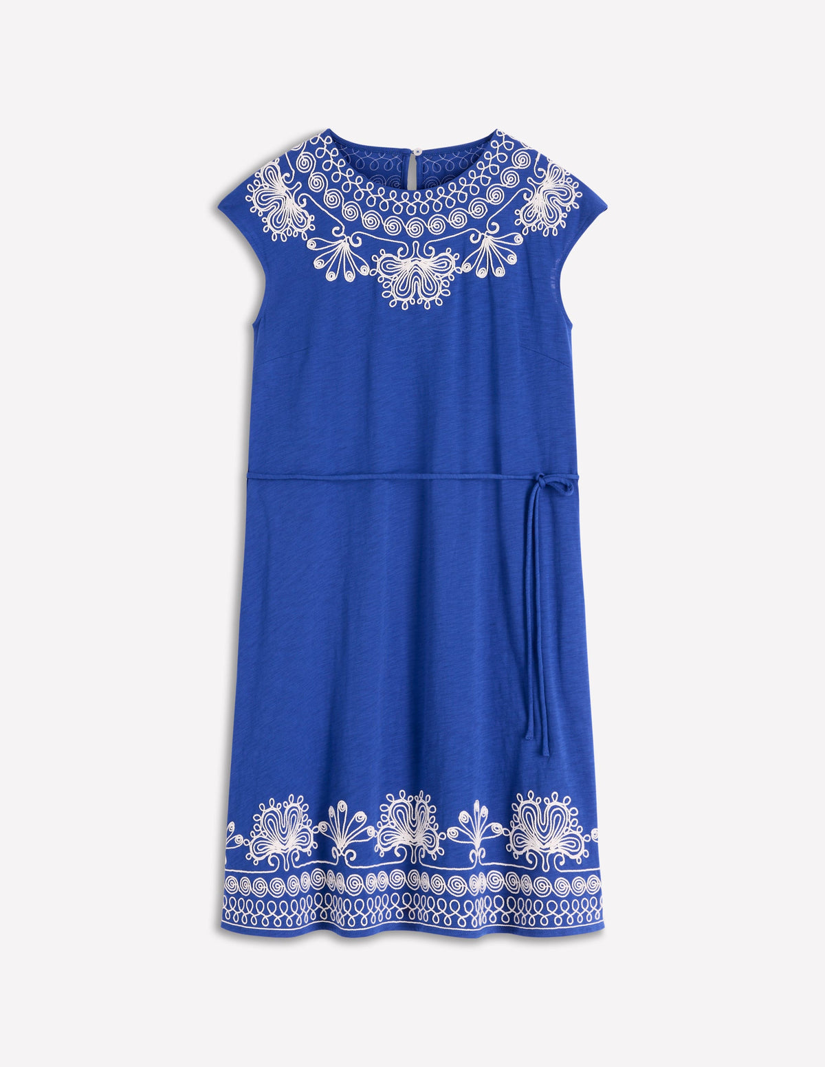 Kurzes Jerseykleid mit Stickerei-Leuchtendes Blau - Image 6